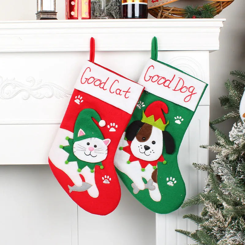 Cute Dogs And Cats Christmas Socks - Bellarte Enchanté Cute Dogs And Cats Christmas Socks
